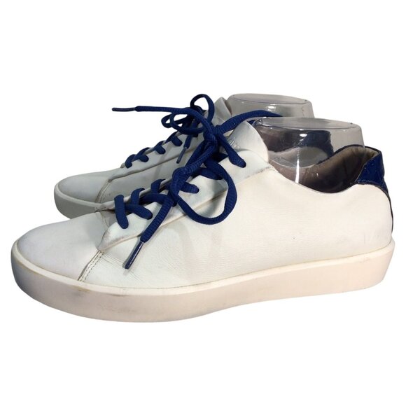 PAKIRA GOLF Diva Dundee Golf Shoes 9.5 WHT Calf Leather Navy Embossed Croc Heel - Picture 5 of 10